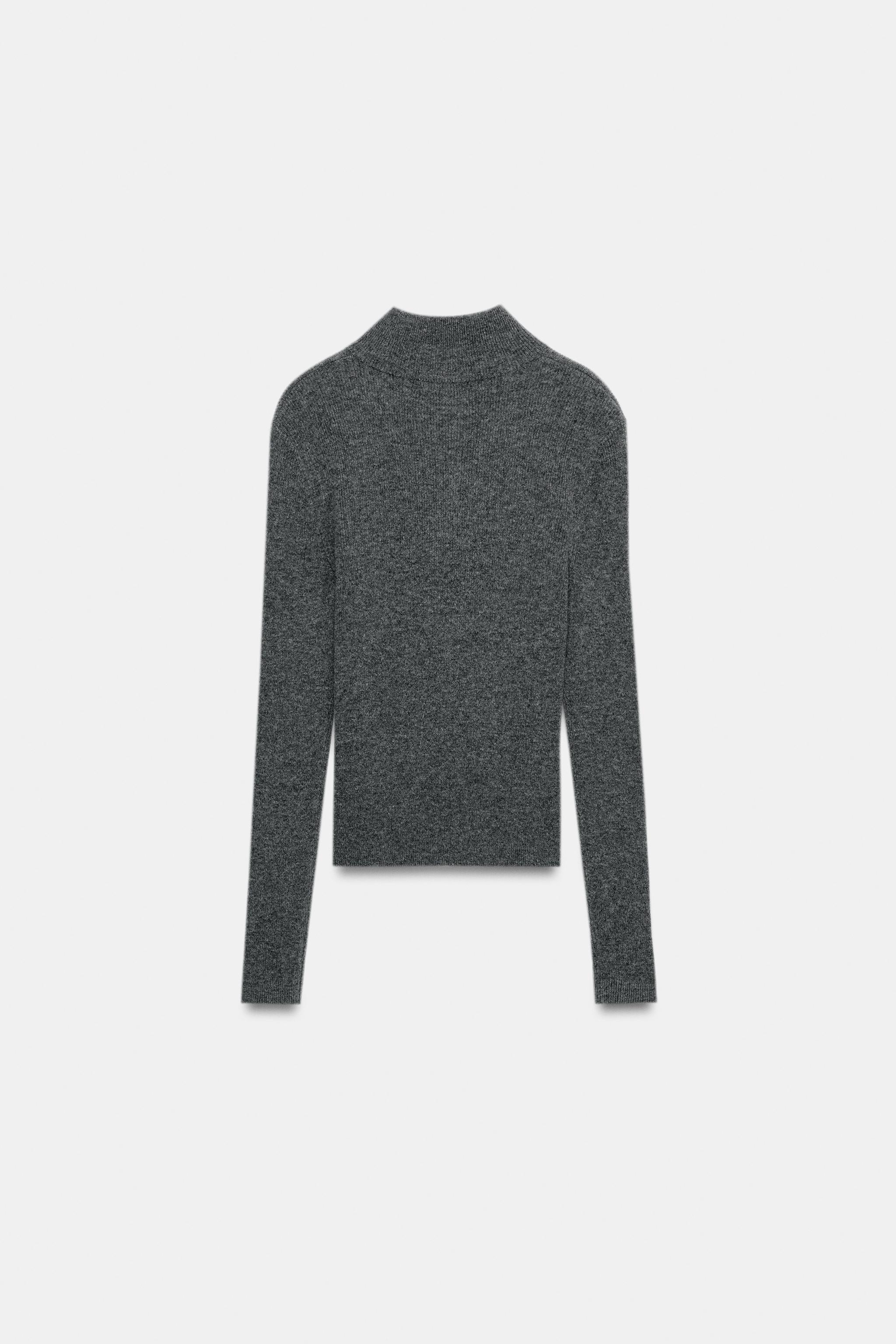 100% WOOL ZIP-UP SWEATER